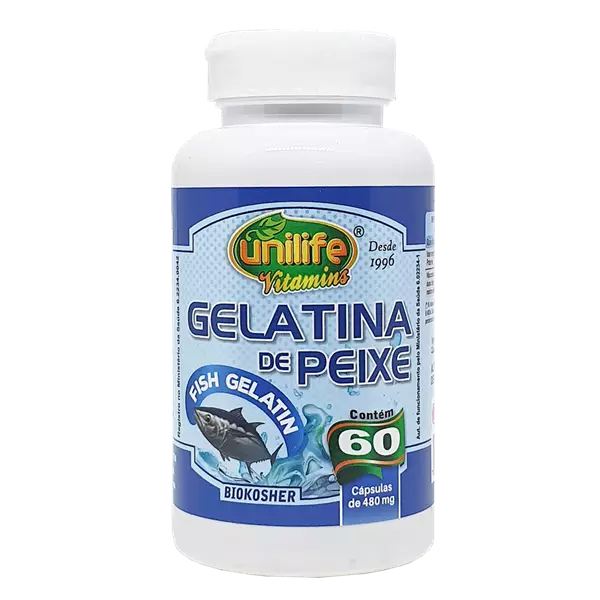 Gelatina de Peixe 480mg 60 Cápsulas Unilife