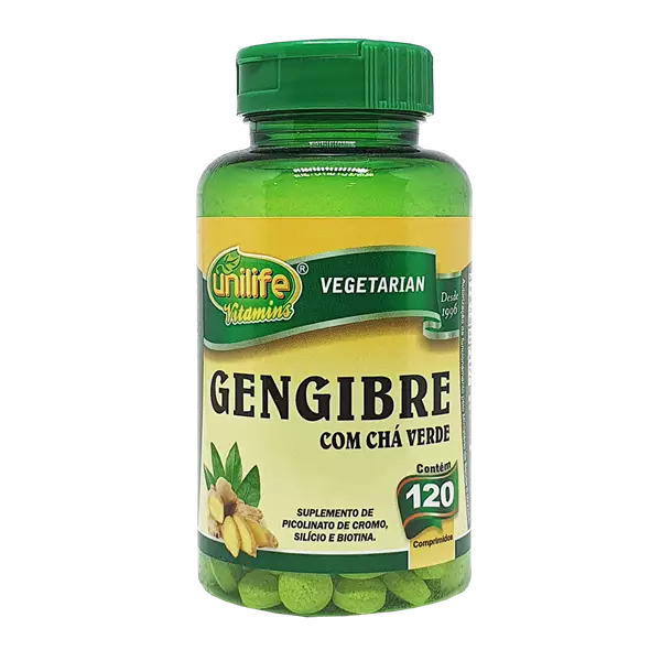 Gengibre com Chá Verde 400mg 120 Cápsulas Unilife