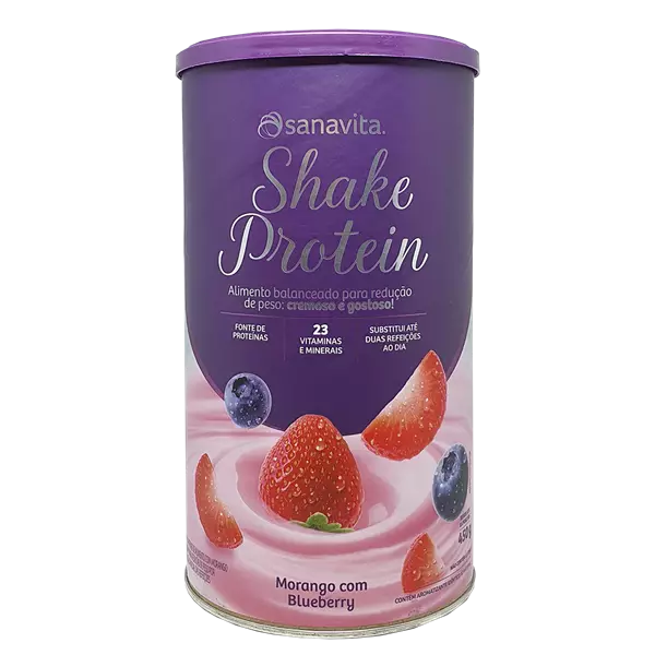 Shake Protein Morango com Blueberry 450g Sanavita